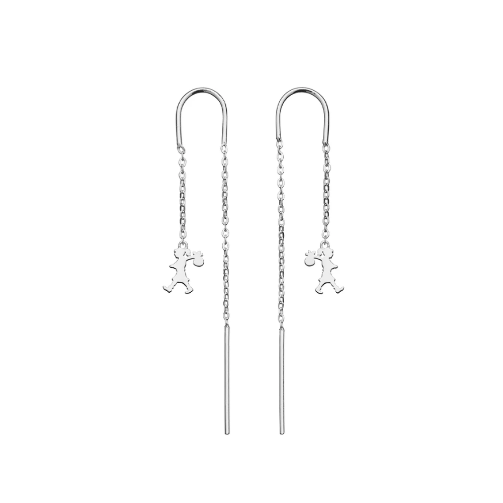 Karen Walker Silver Runaway Girl Thread Earrings