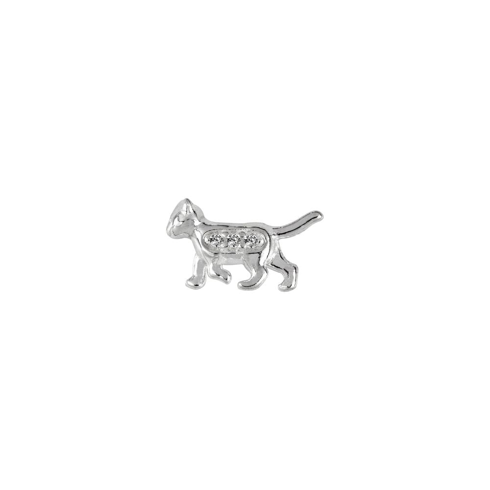 STOW Sterling Silver CZ Cat Charm (Curious)