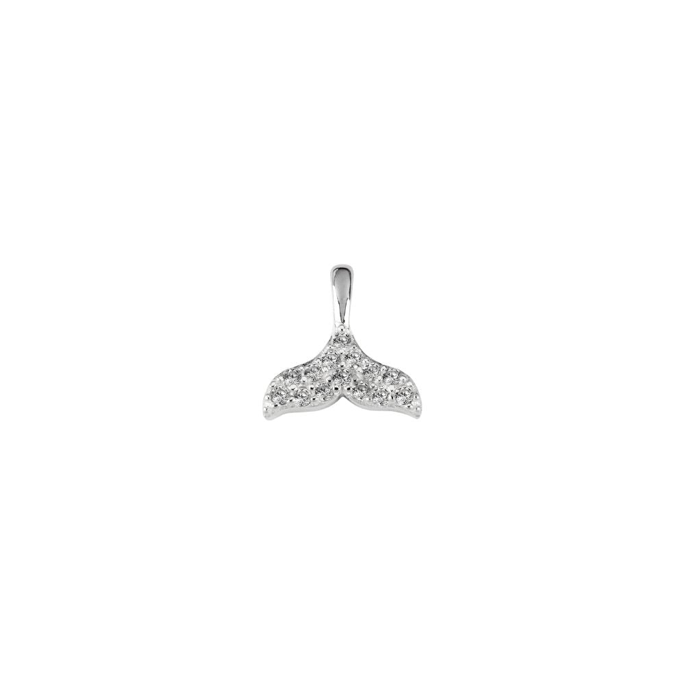 STOW Sterling Silver CZ Whale Tail Charm (Protection)