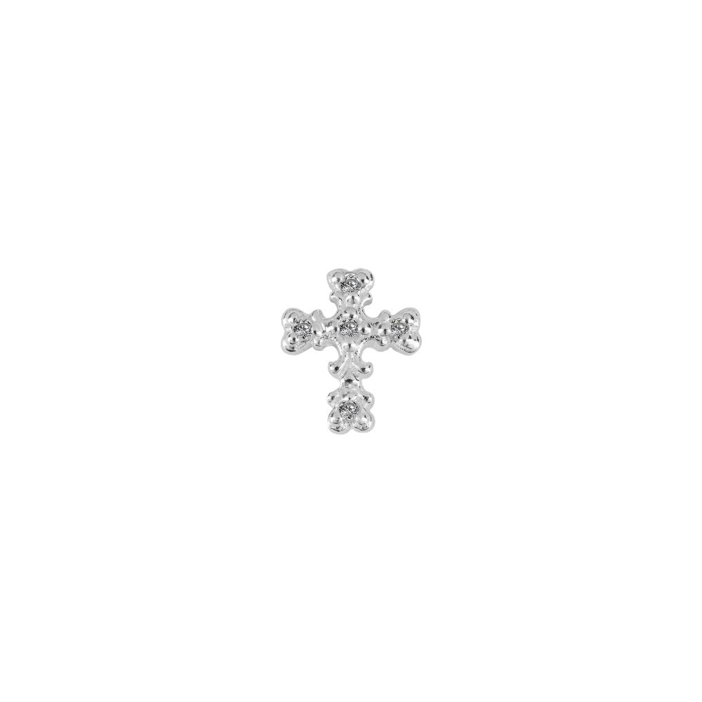 STOW Sterling Silver & CZ Shining Cross Charm (Belief)