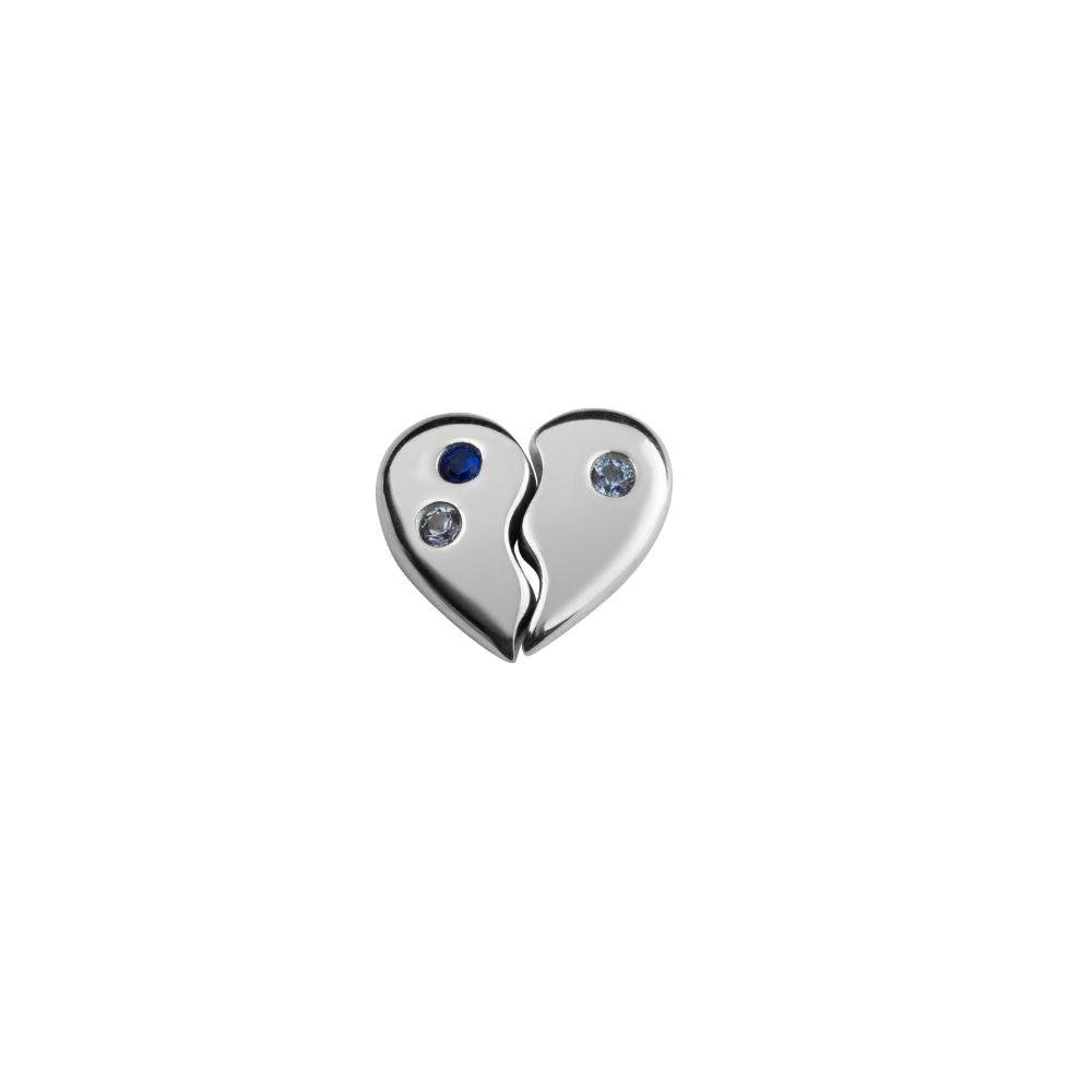 STOW Sterling Silver & CZ Piece of My Heart Charm (Duo)