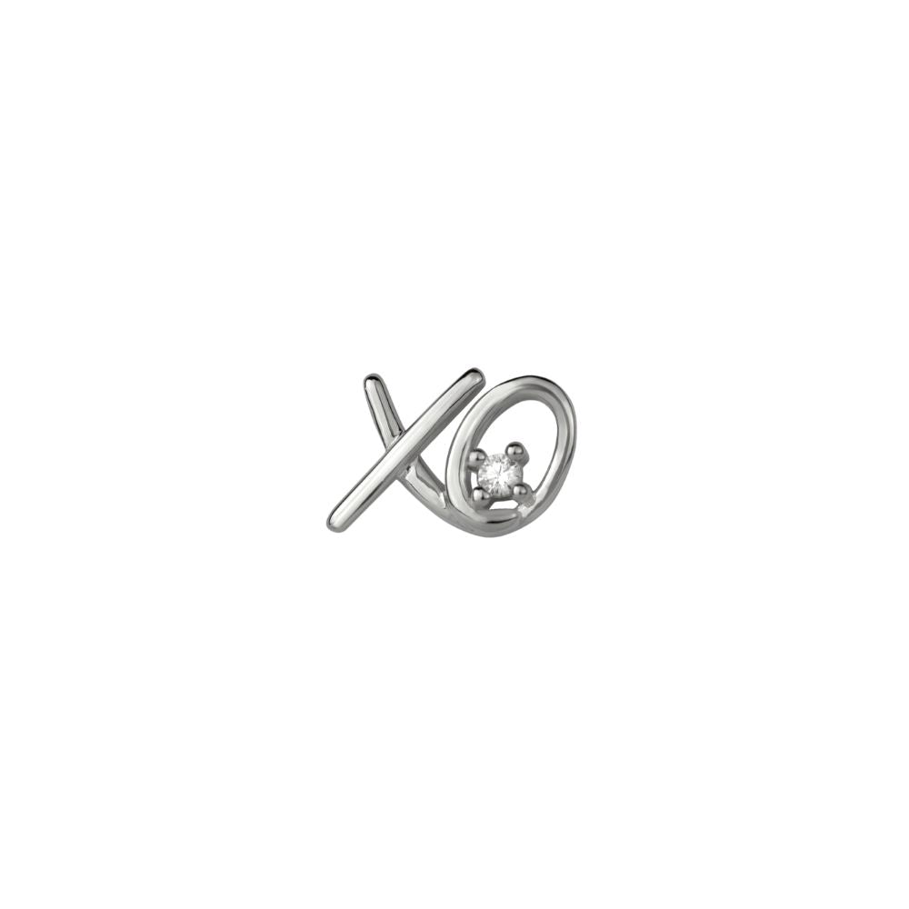 STOW Sterling Silver CZ Kiss and Hug Charm (Heartfelt)