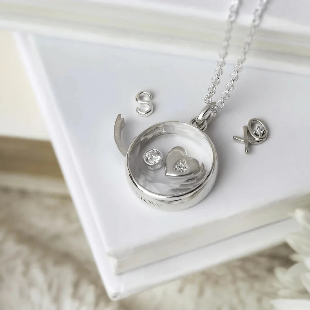 STOW Medium Faceted Silver Locket