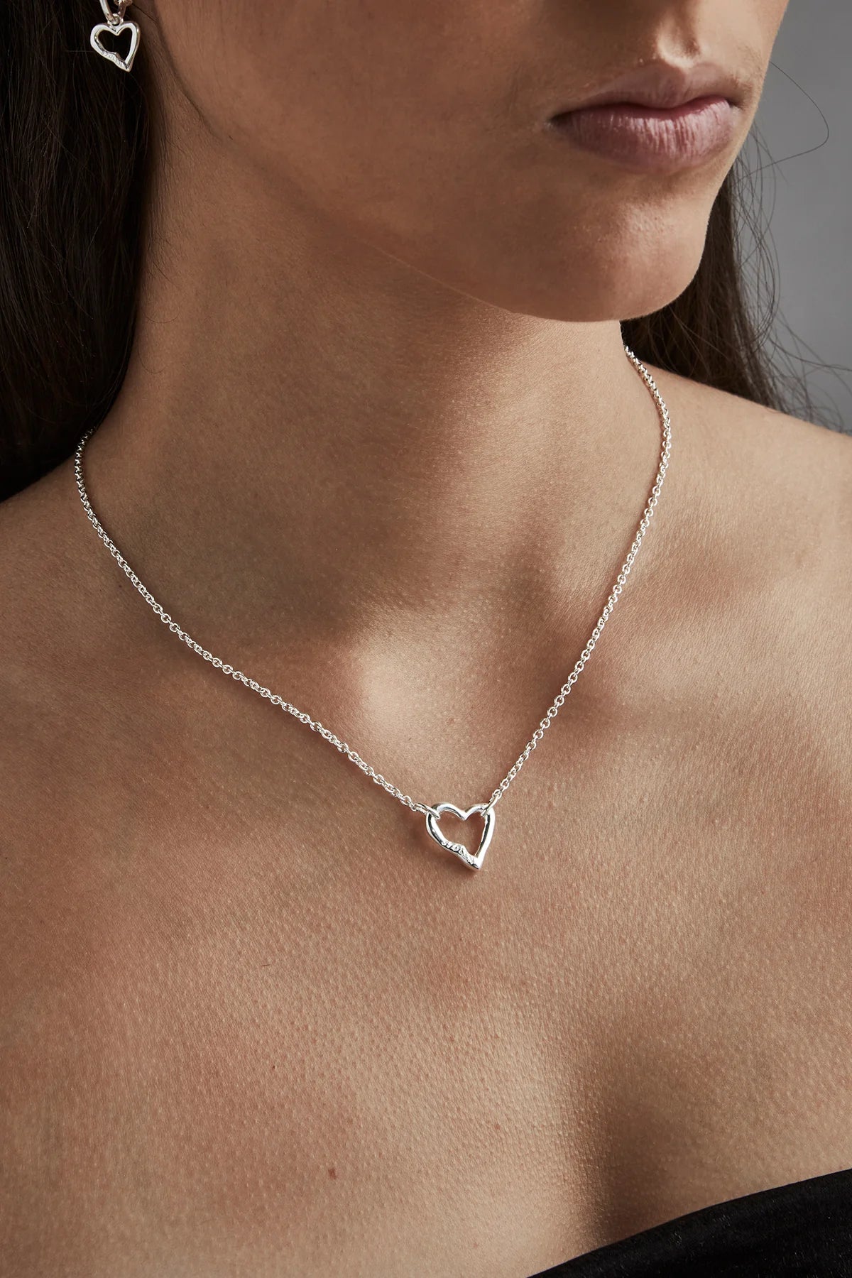 Stolen Girlfriends Club Mini Melted Heart Necklace - Silver