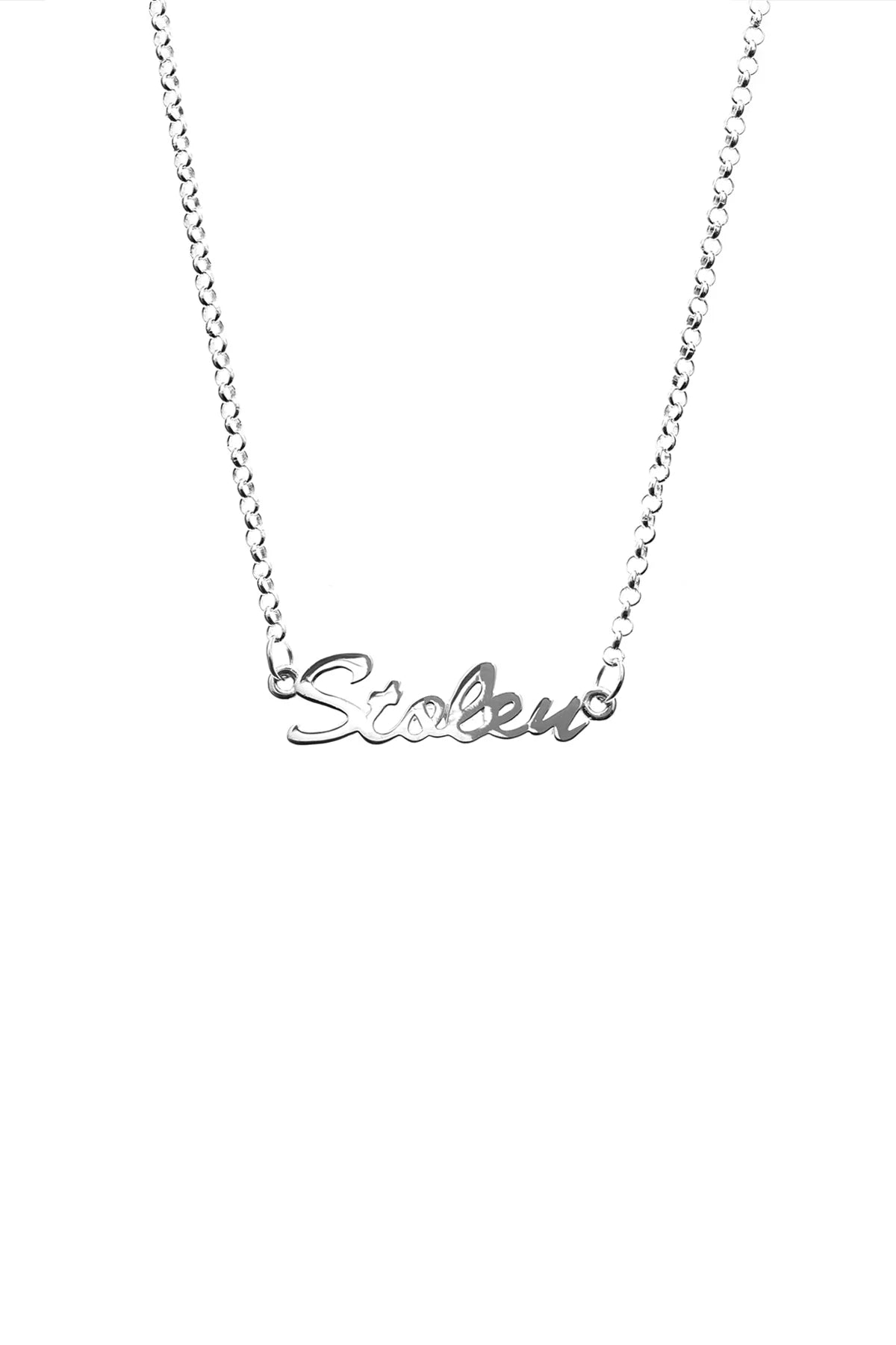 Stolen Girlfriends Club Script Necklace - Silver