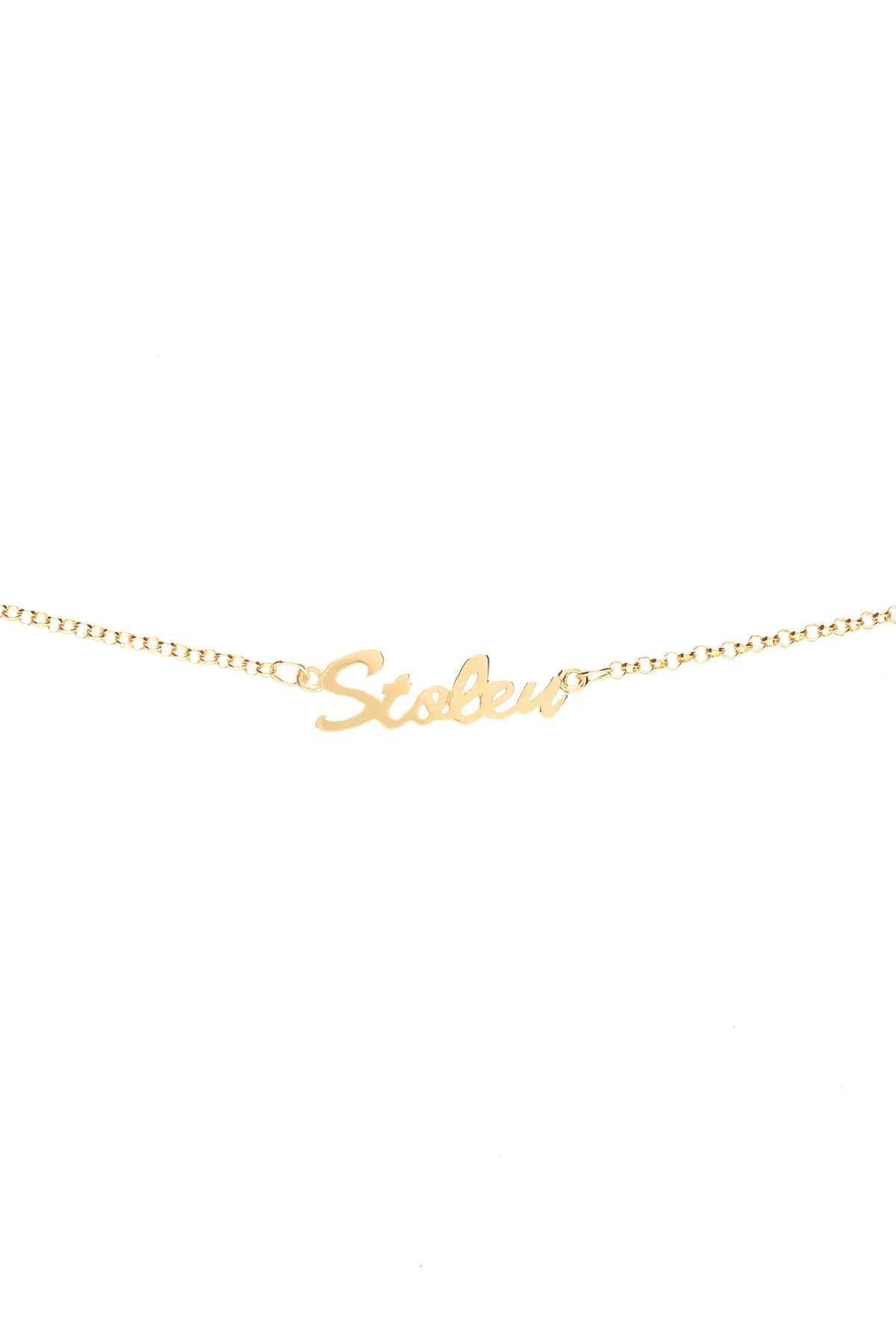 Stolen Girlfriends Club Stolen Script Bracelet Gold Plated