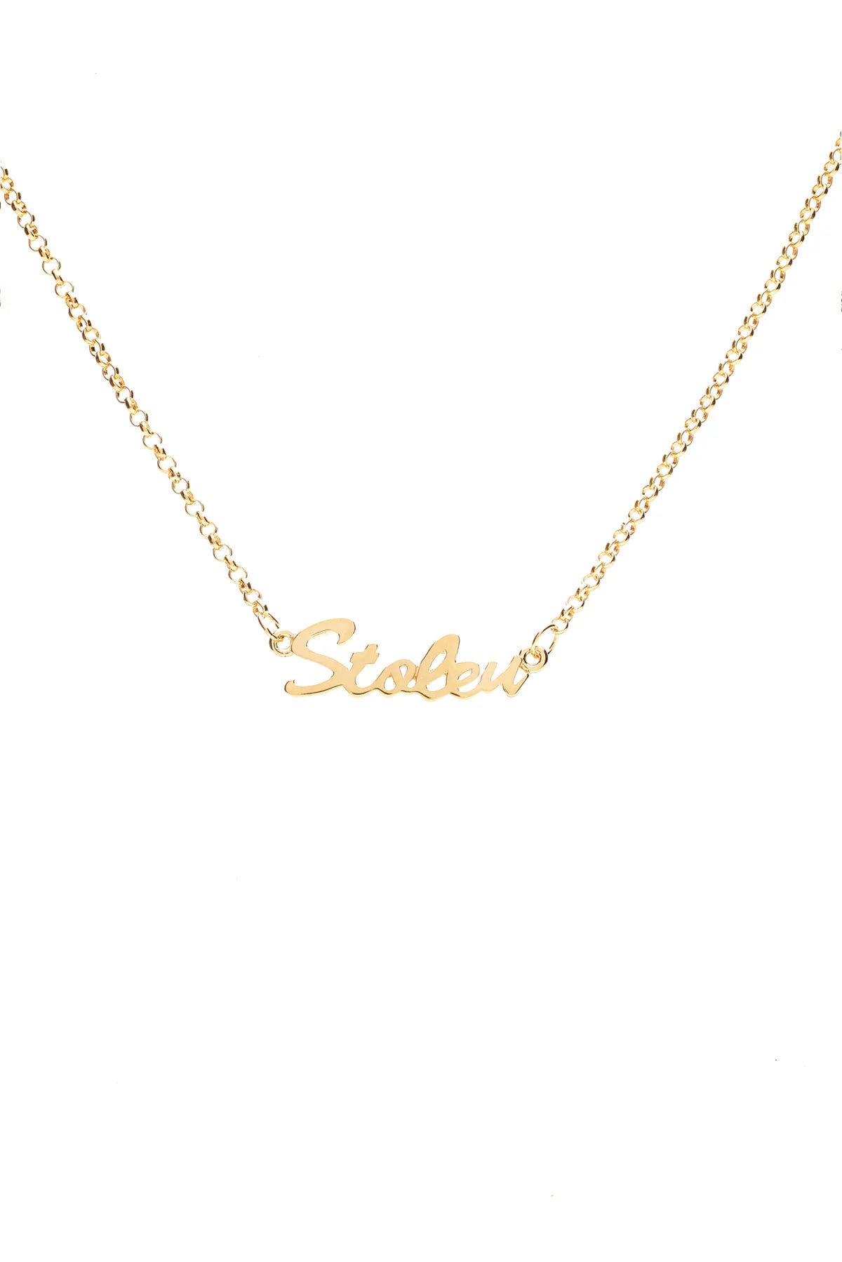 Stolen Girlfriends Club Script Necklace - Gold Plated