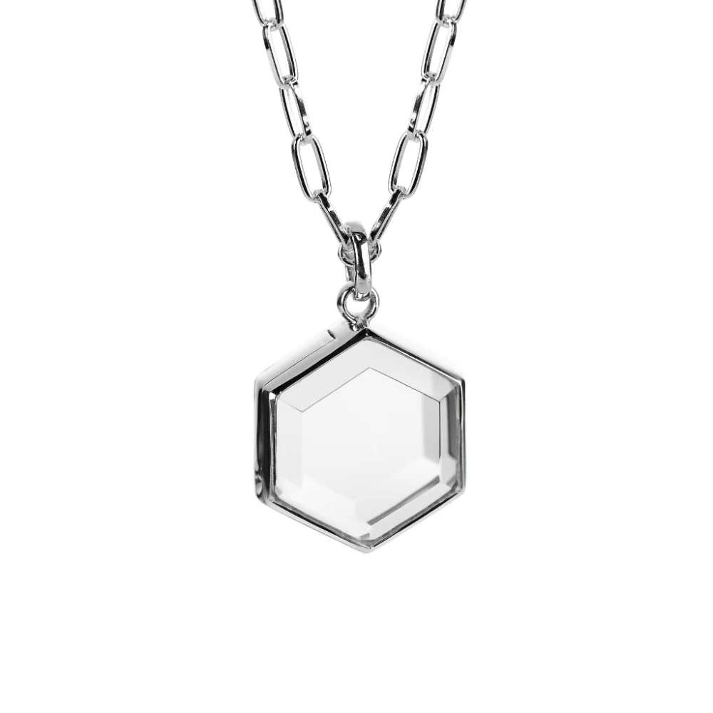 STOW Medium Hexagon Silver Locket