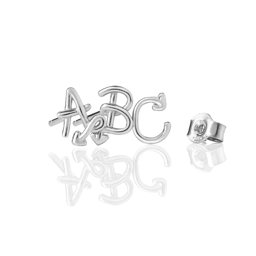 Karen Walker Silver Initial Single Studs