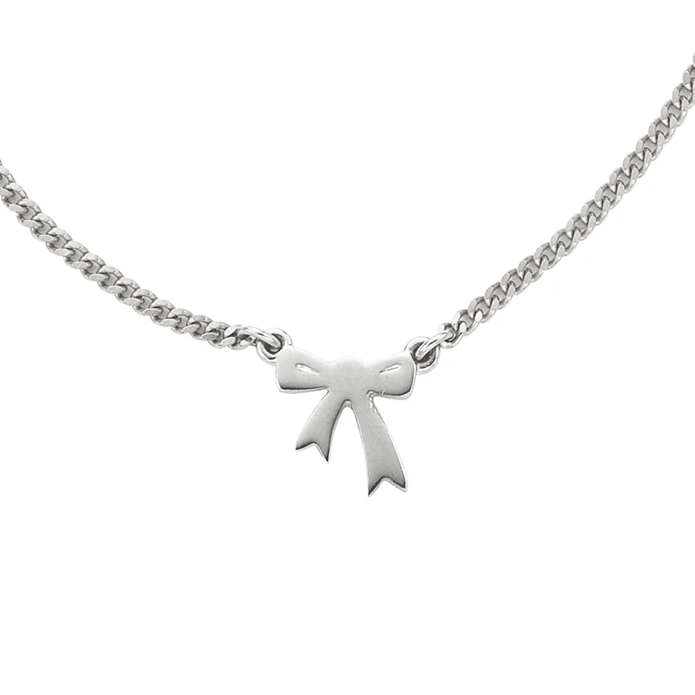 Karen Walker Silver Mini Bow Necklace