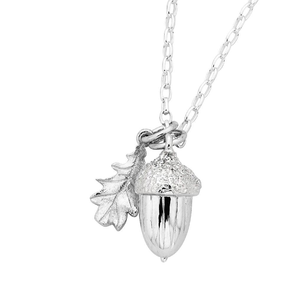 Karen Walker Silver Acorn & Leaf Pendant