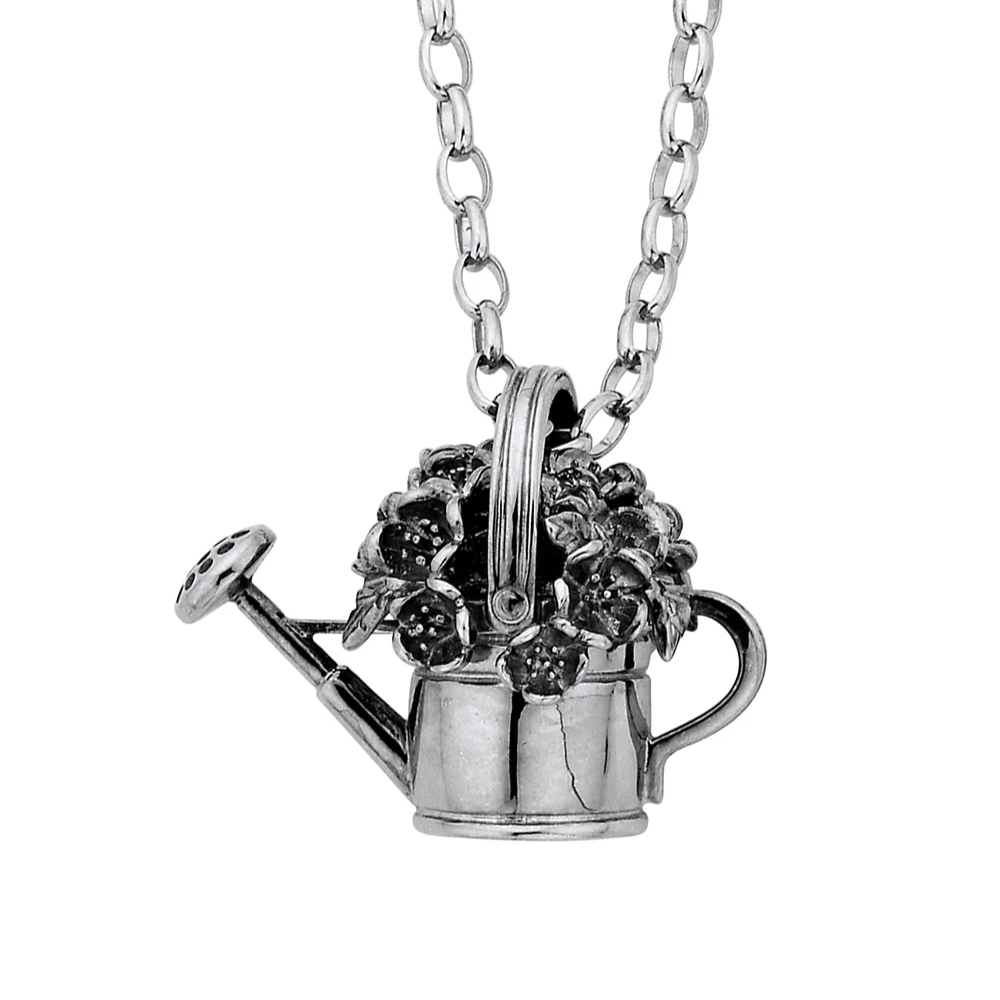 Karen Walker Silver Watering Can & Flowers Pendant