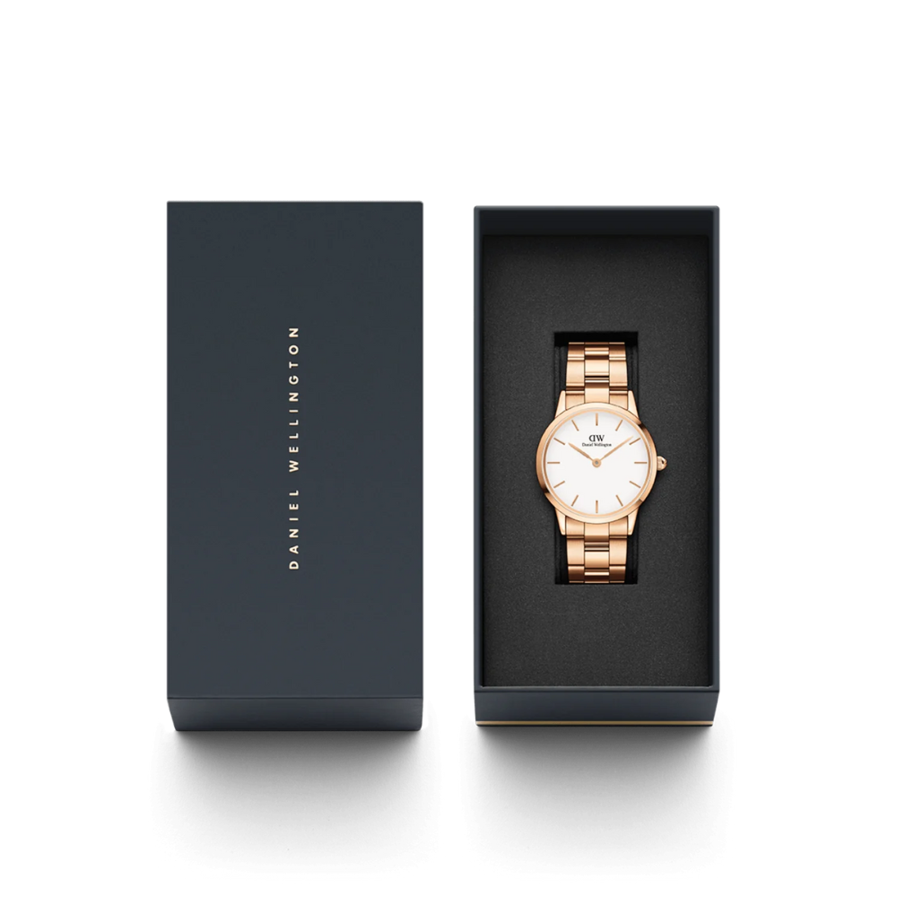 DW Iconic Link Woman's Watch in Rose Gold/White - 40mm