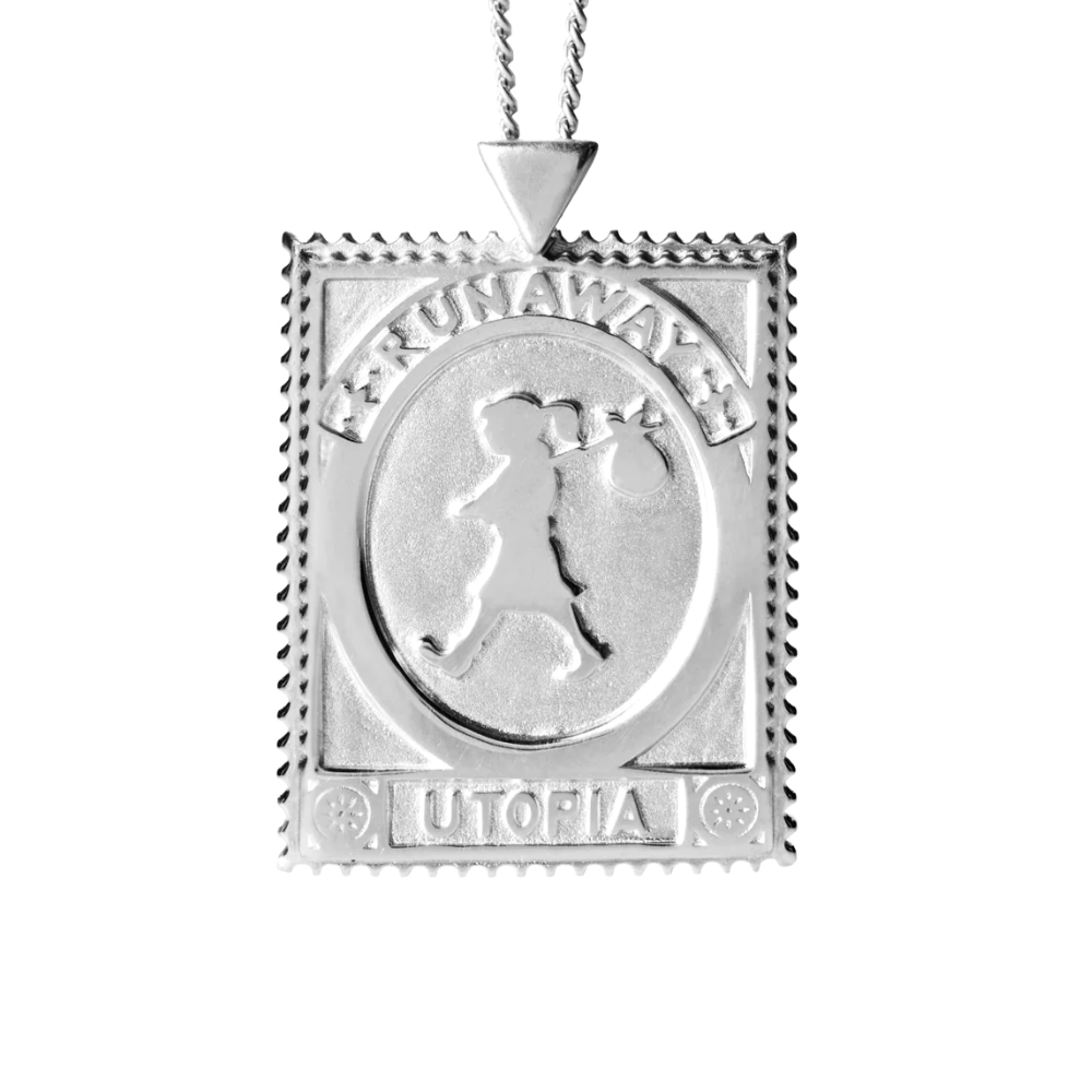 Karen Walker Silver Utopia Stamp Necklace