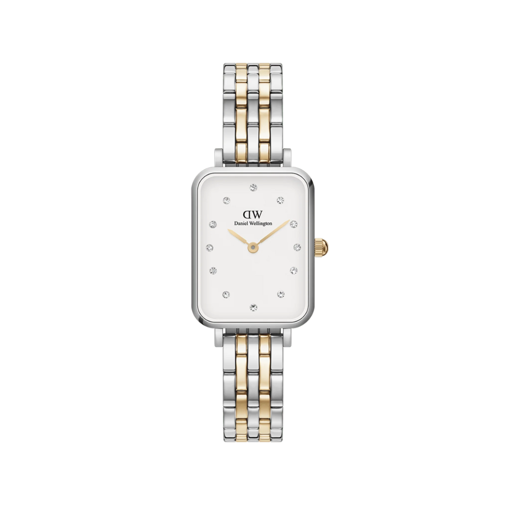 DW Quadro Lumine 5 Link Watch in Two-Tone/White - 20x26mm