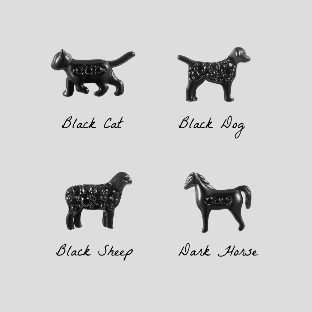 STOW CZ Noir Black Cat Charm (9 Lives)