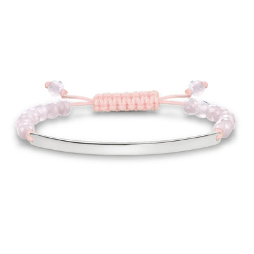 Thomas Sabo Love Bridge Rose Quartz Adjustable Bracelet - Silver/Rose Quartz