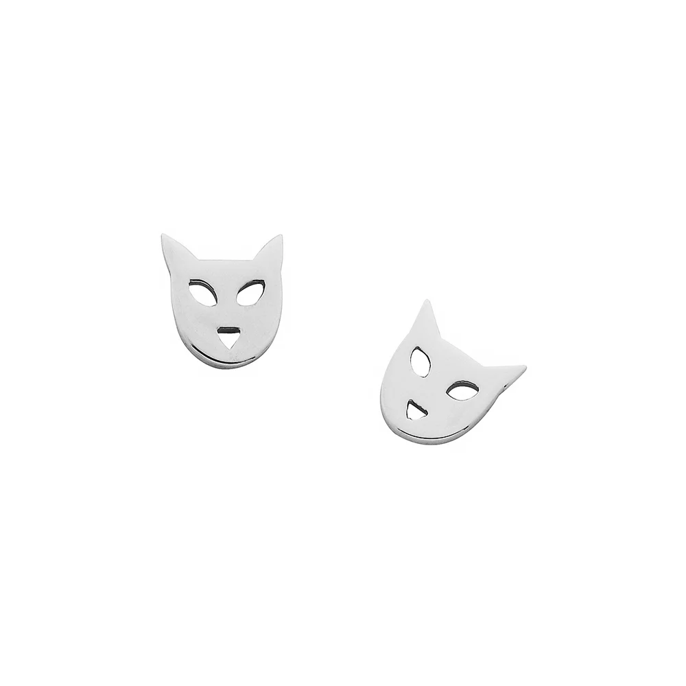 Karen Walker Silver Cat Studs