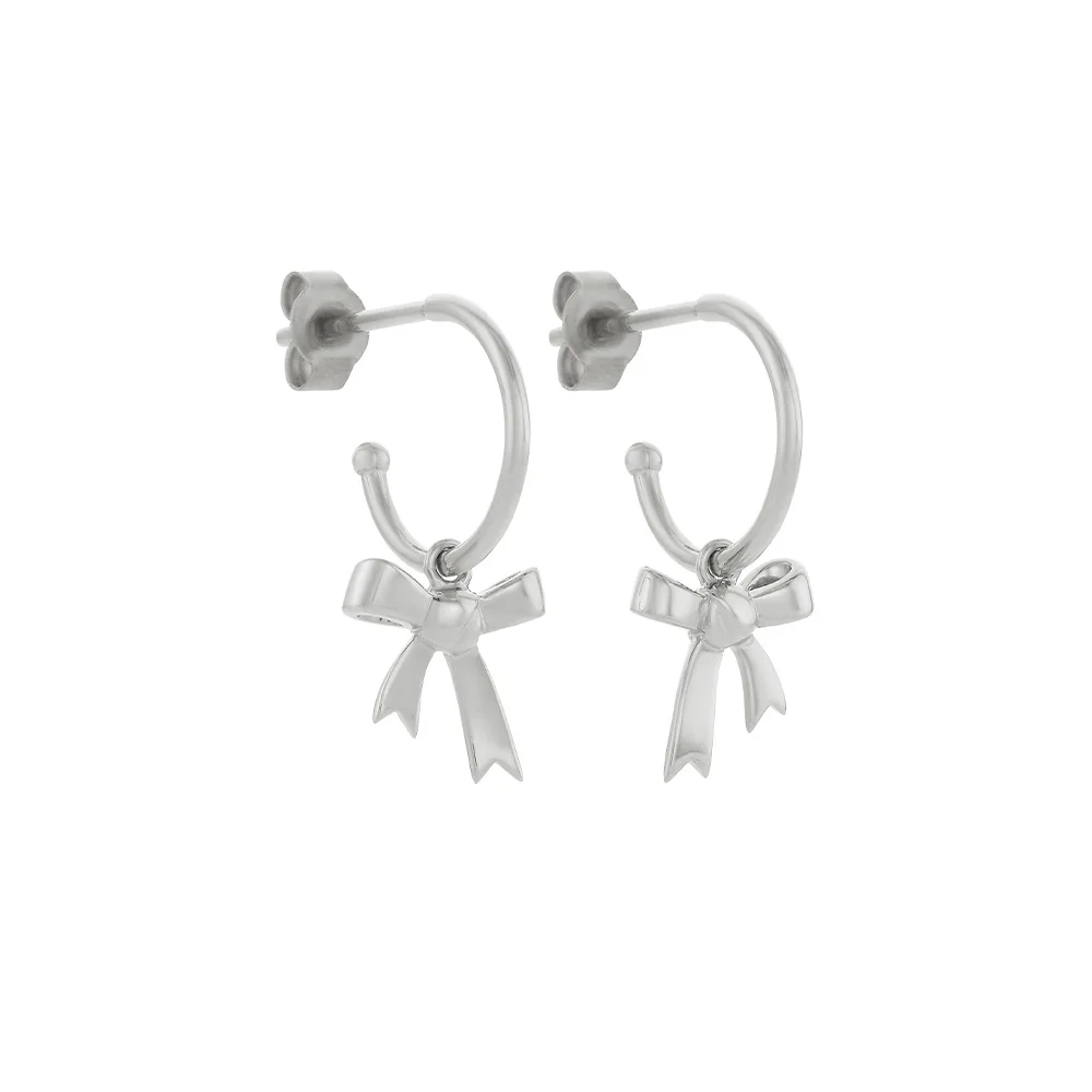 Karen Walker Silver Bow Hoop Earrings