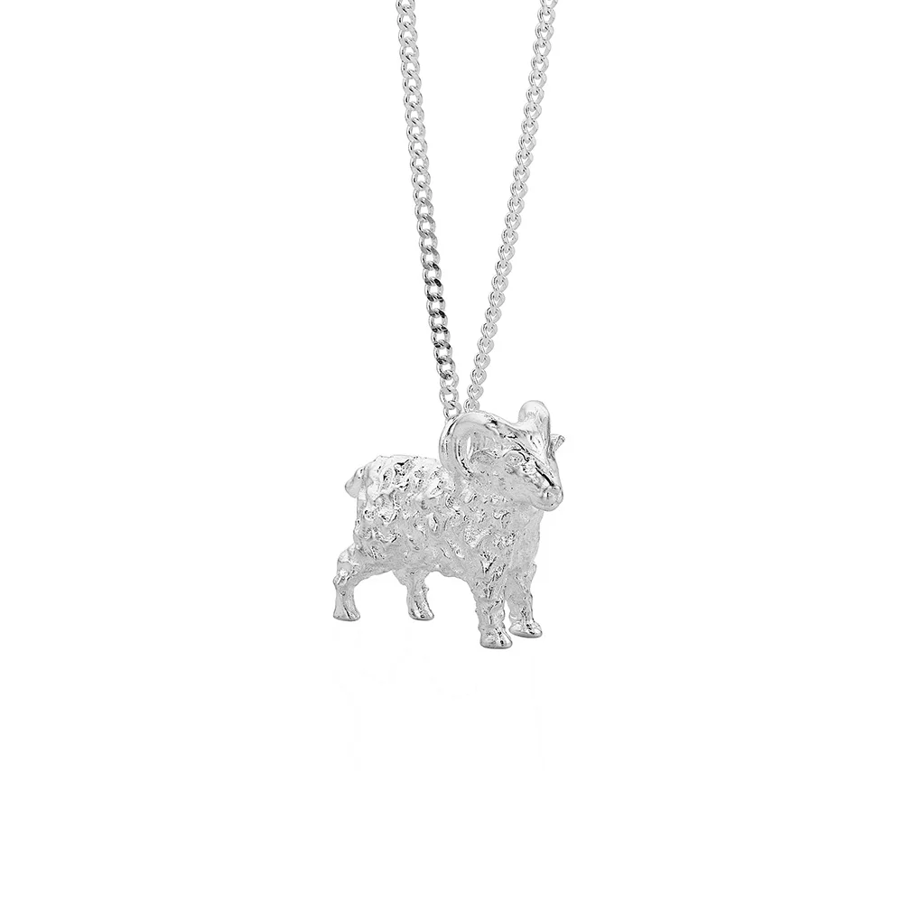 Karen Walker Silver Lunar Ram Necklace