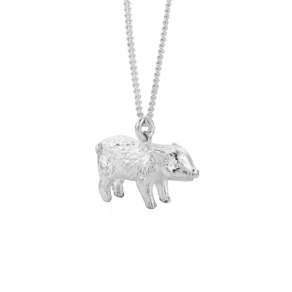 Karen Walker Silver Lunar Pig Necklace