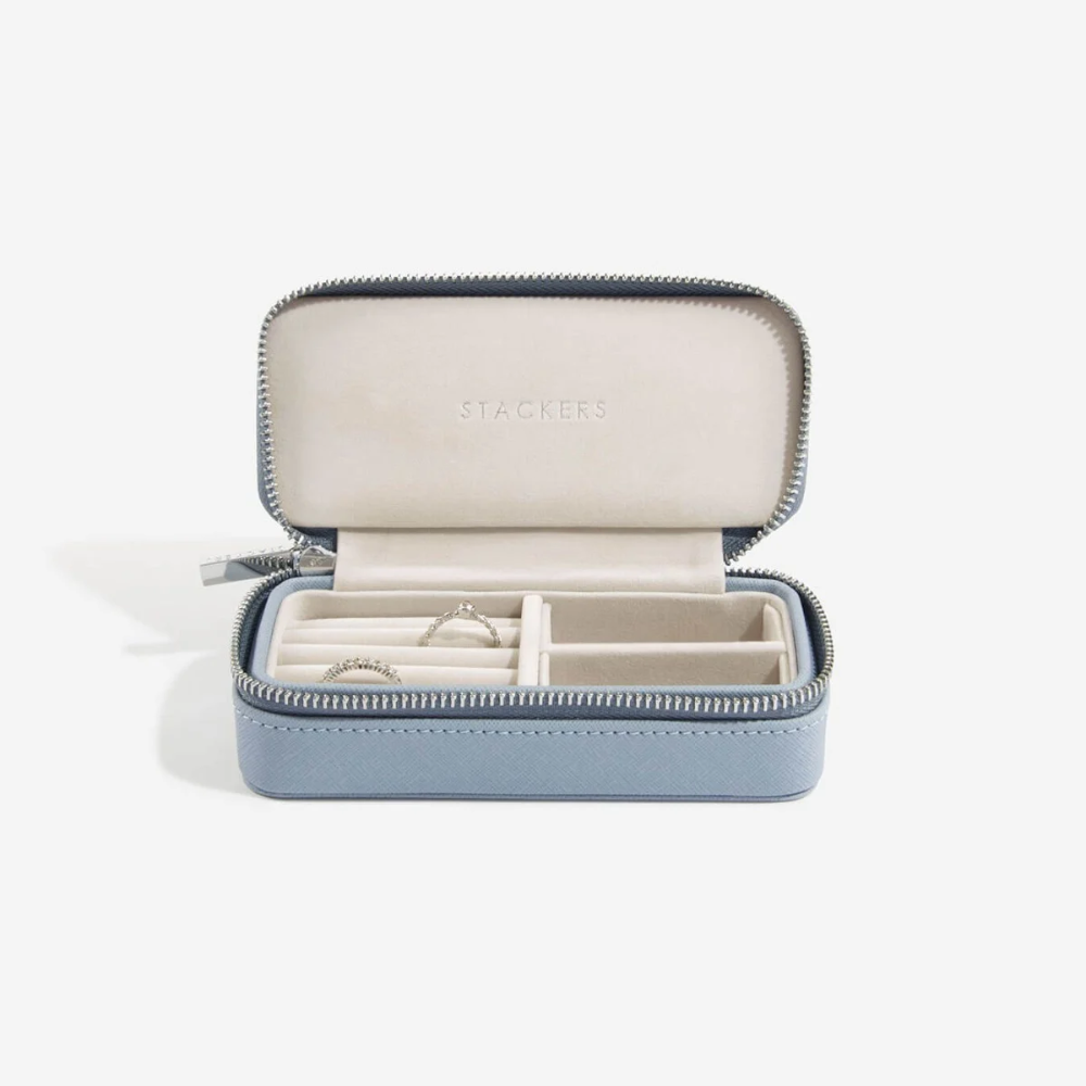 Stackers Dusky Blue Medium Travel Jewellery Box