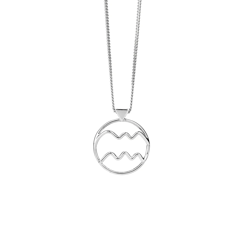 Karen Walker Silver Zodiac Aquarius Necklace