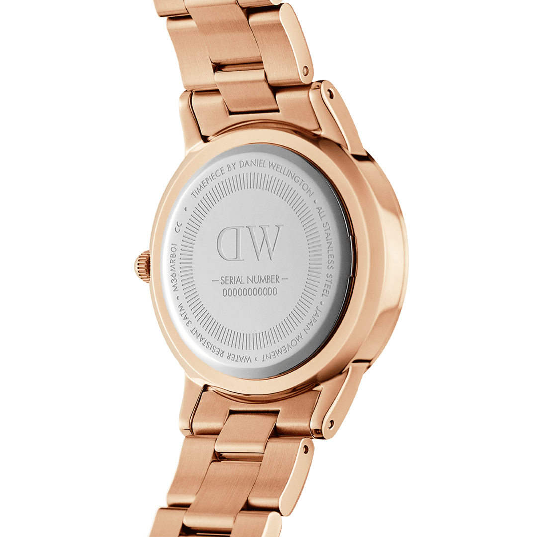 DW Iconic Link Watch in Rose Gold/White - 32mm