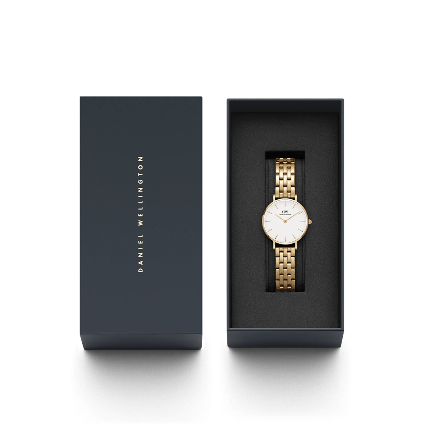 DW Petite 5-Link Evergold Watch in Gold/White - 28mm