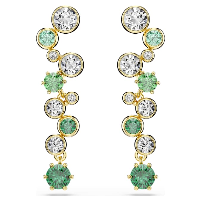 Swarovski Constella Drop Earrings in Gold Tone/Green