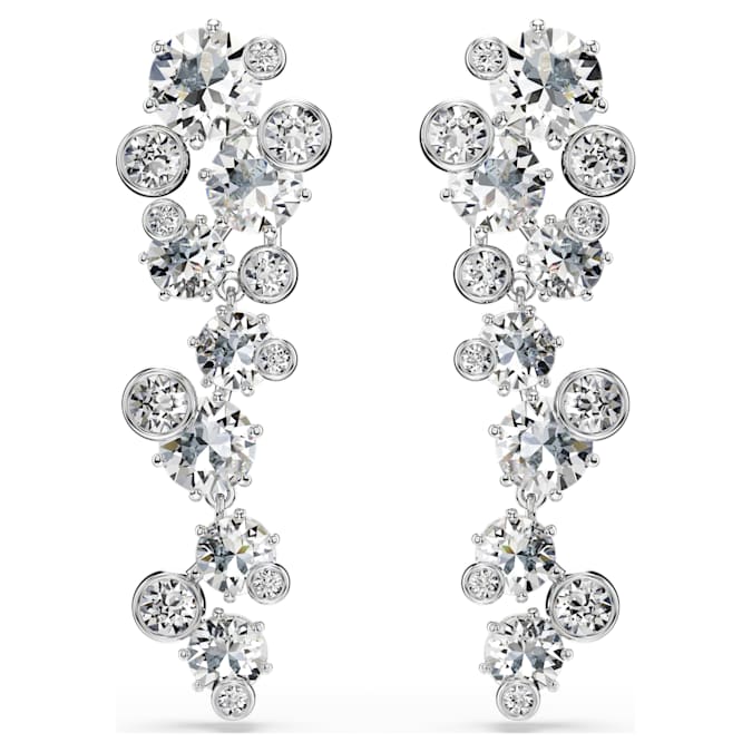 Swarovski Constella Drop Earrings in Silver Tone/White