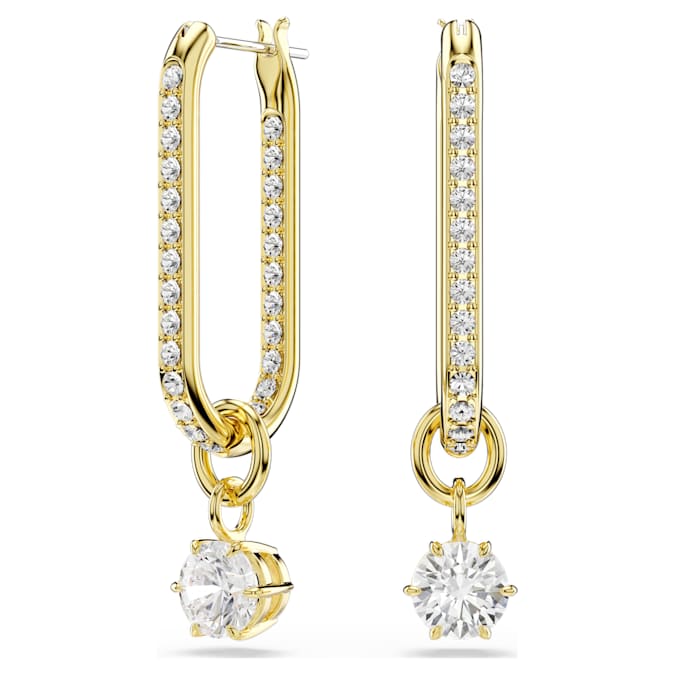 Swarovski Constella Drop Earrings in Gold Tone/White