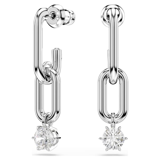 Swarovski Constella Drop Earrings in Silver Tone/White