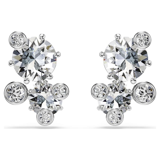 Swarovski Constella Stud Earrings in Silver-Tone/White