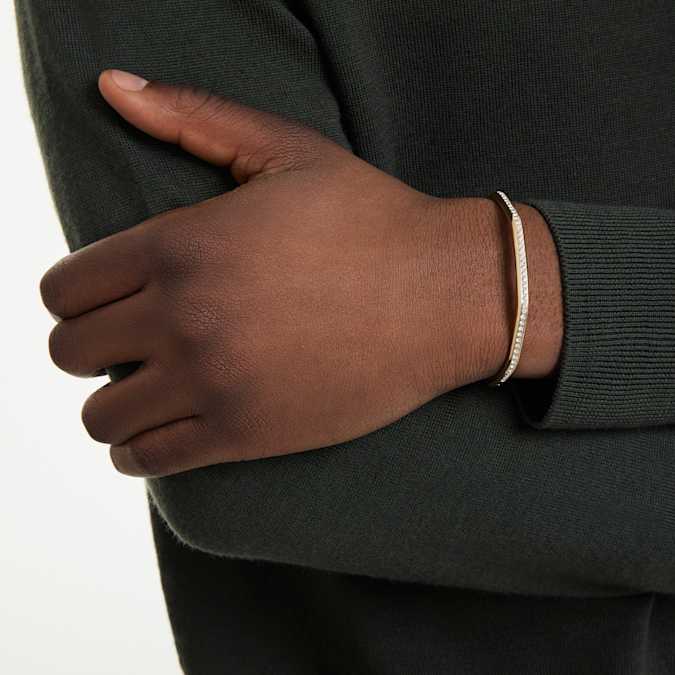 Swarovski Dextera Bangle in Gold Tone/White
