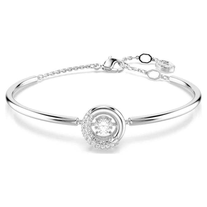 Swarovski Dextera Bangle in Silver Tone/White