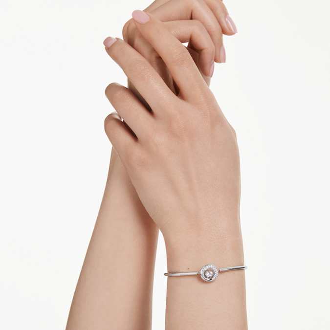 Swarovski Dextera Bangle in Silver Tone/White