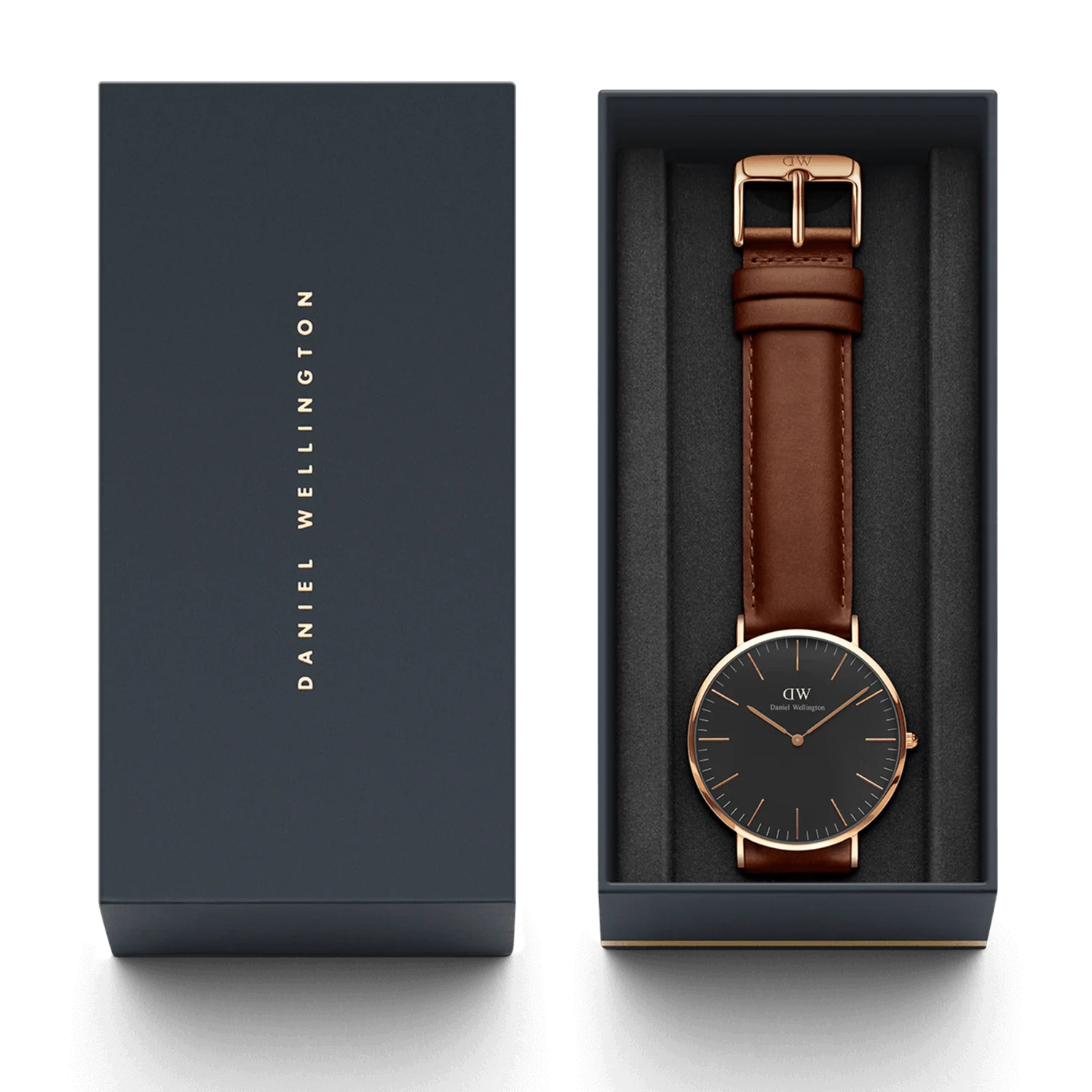 DW Classic St Mawes Watch in Rose Gold/Black - 40mm