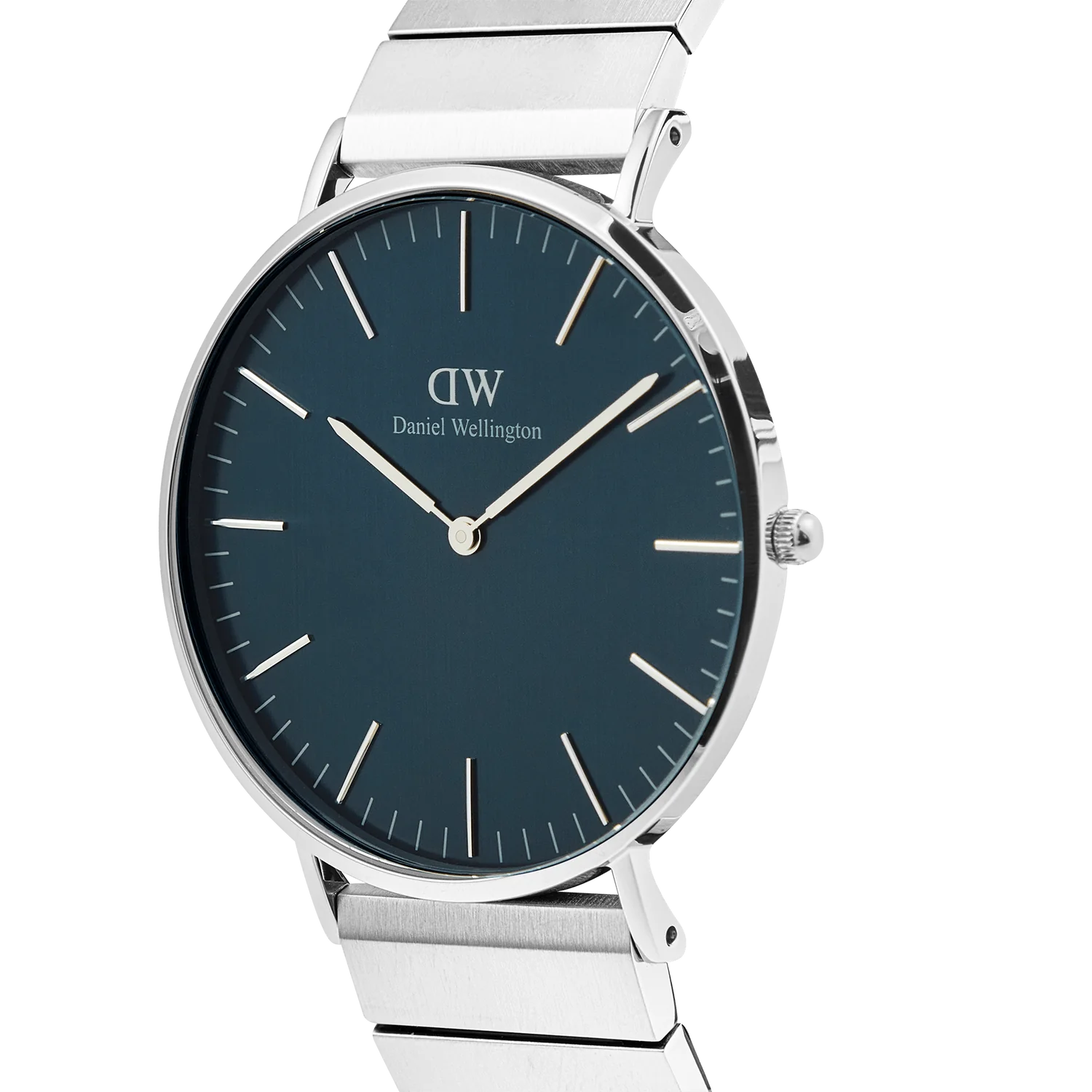 DW Classic Piano Link Watch in Silver/Arctic Blue - 40mm