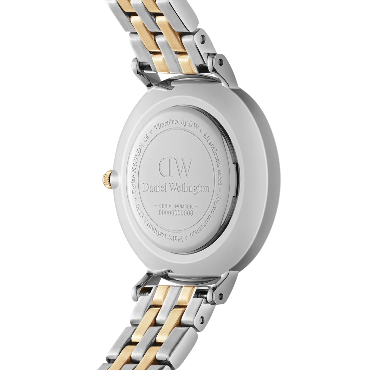 DW Petite Lumine Bezel 5-Link Watch in Two Tone/Mother of Pearl - 28mm