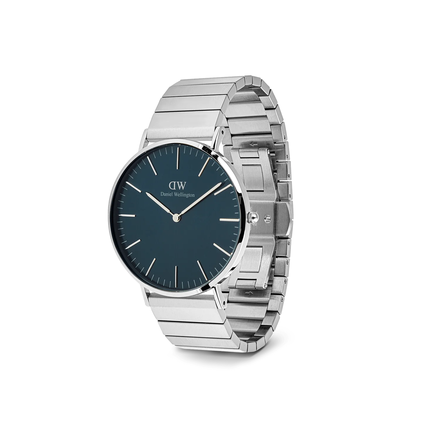 DW Classic Piano Link Watch in Silver/Arctic Blue - 40mm