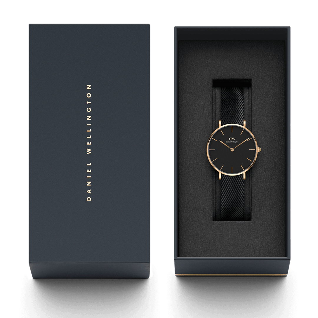 DW Petite Ashfield Watch in Rose Gold/Black - 28mm