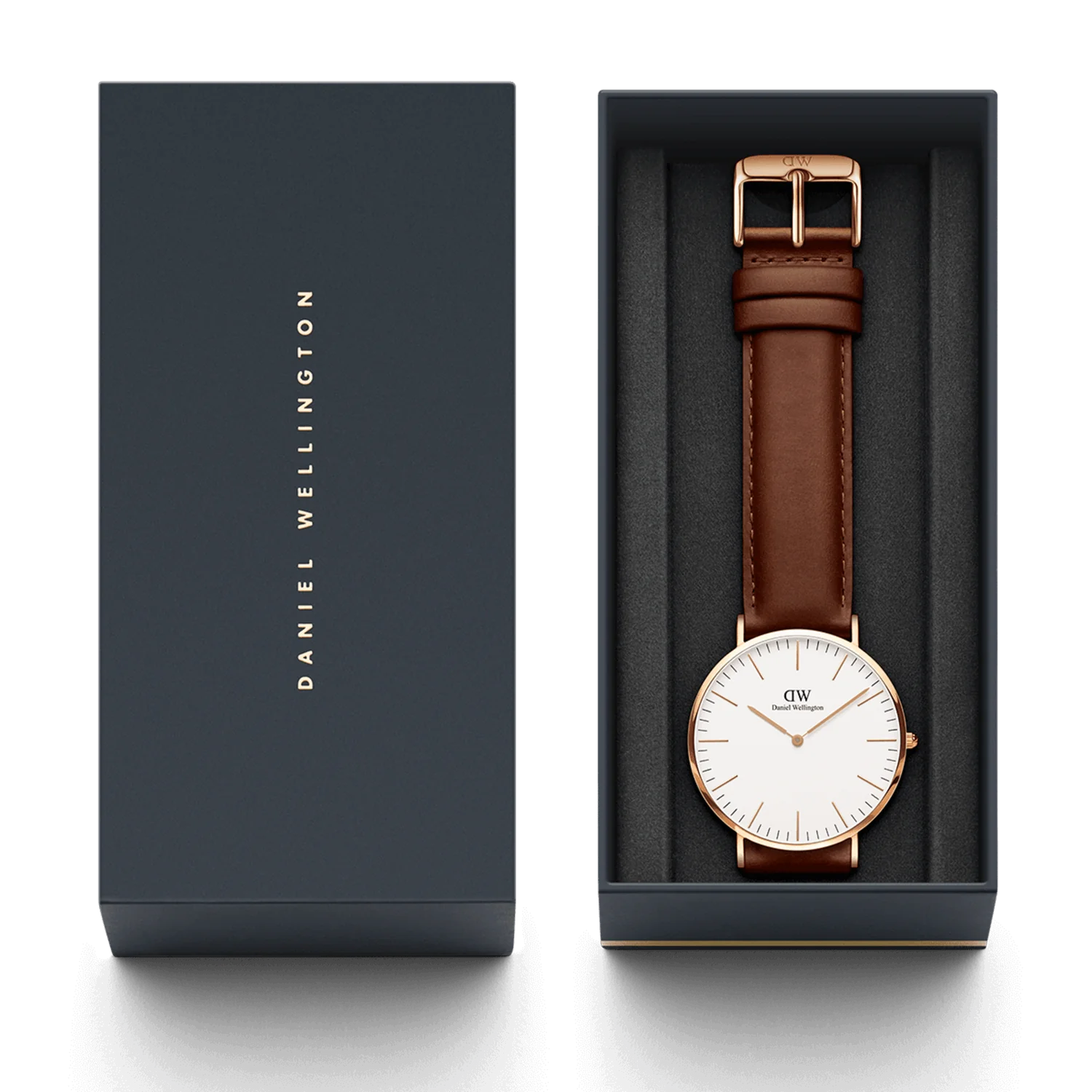 DW Classic St Mawes Watch in Rose Gold/White - 40mm