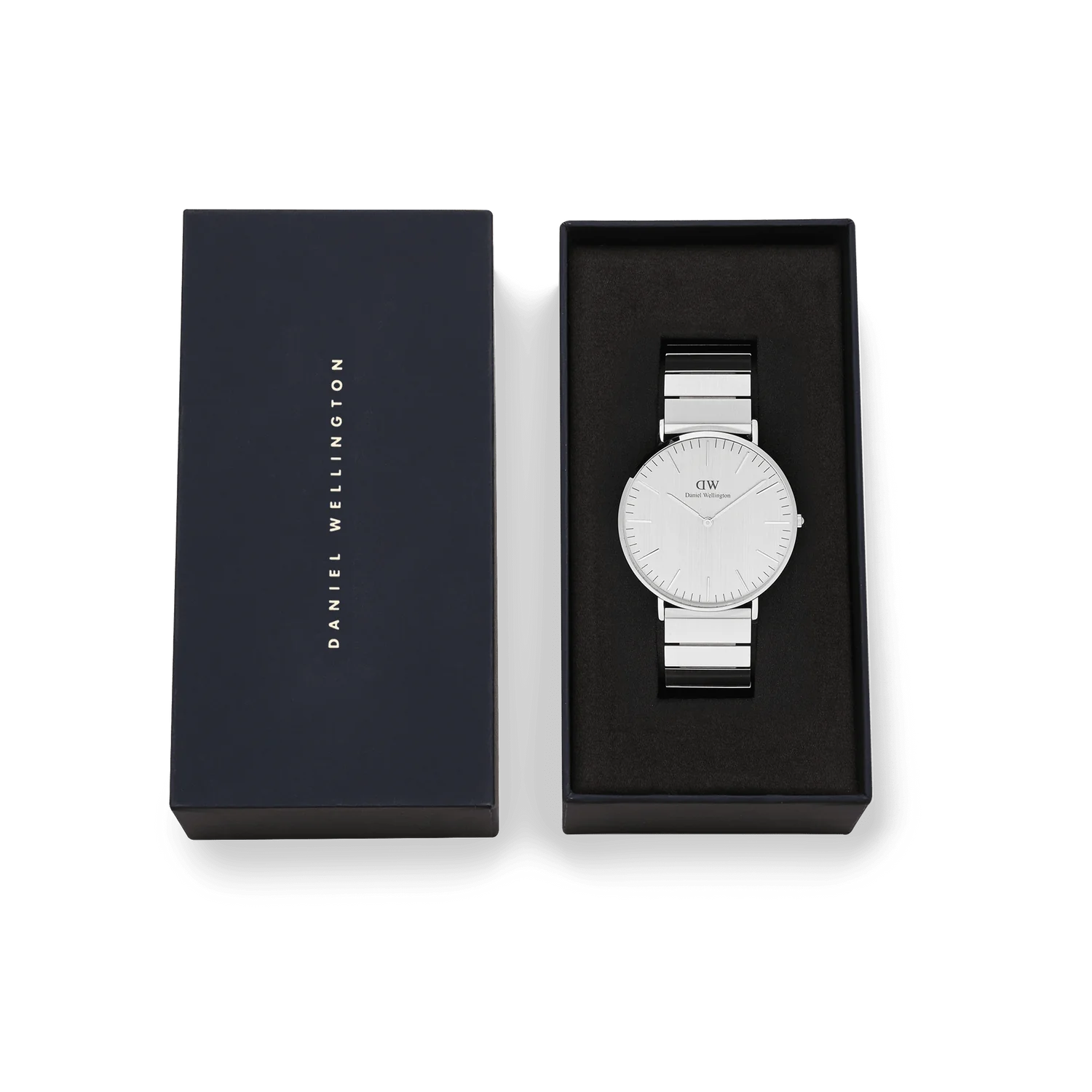 DW Classic Piano Link Watch in Silver - 40mm