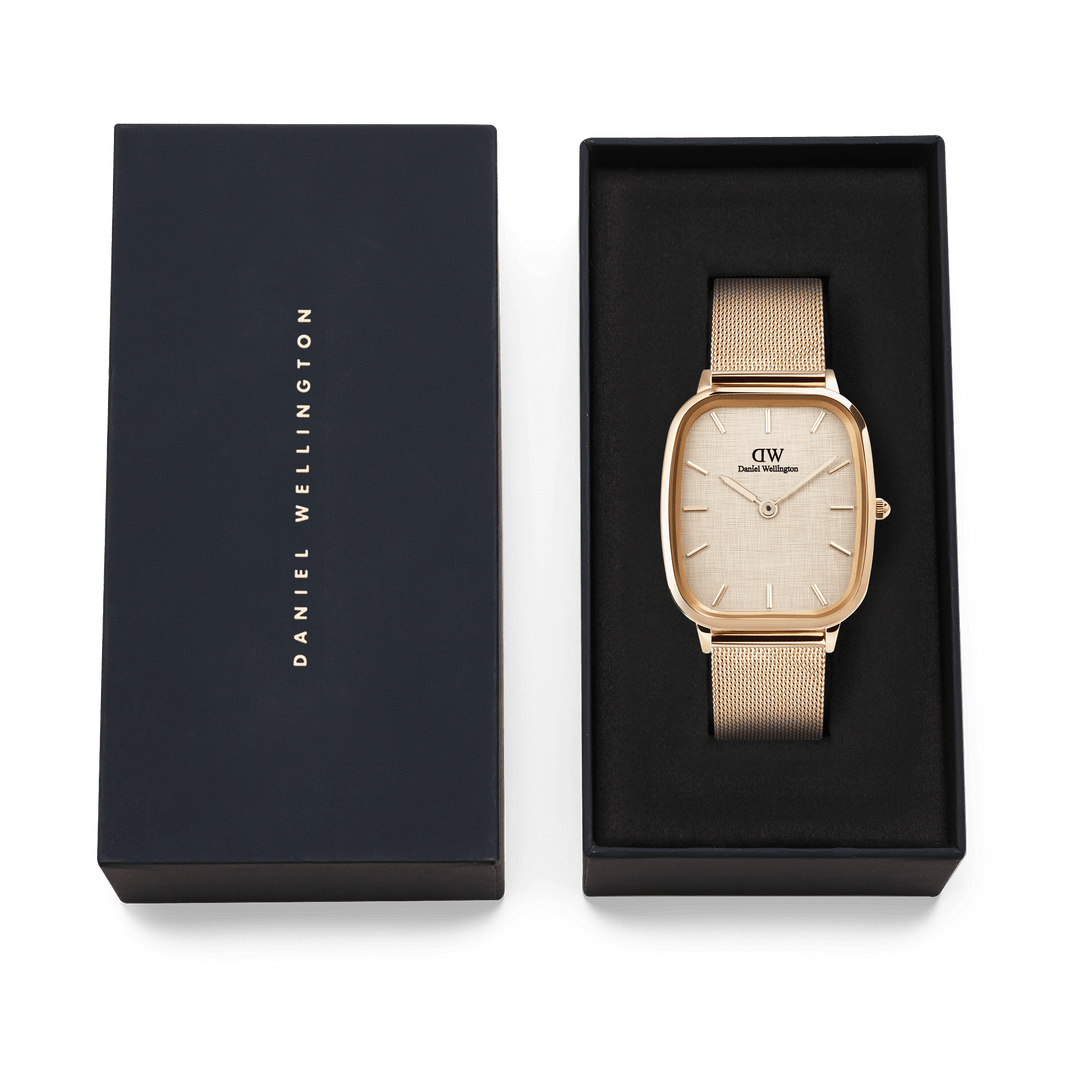 DW Marlon Melrose Watch in Linen/Rose Gold - 32mm x 36.5mm