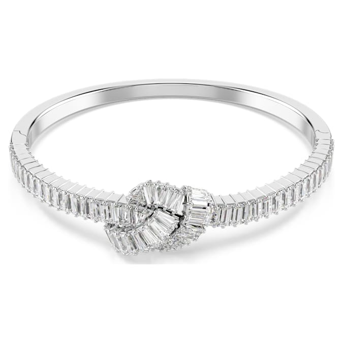 Swarovski Matrix Bangle in Silver Tone/White