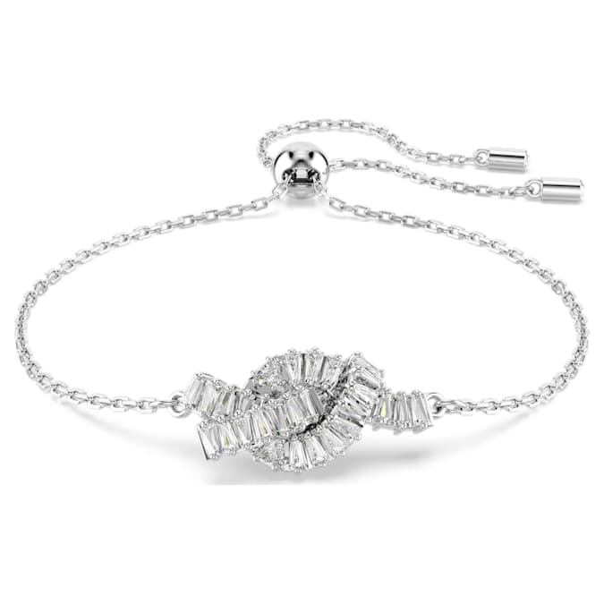 Swarovski Matrix Knot Bracelet in Silver Tone/White