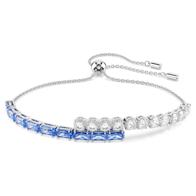 Swarovski Matrix Bracelet in Silver Tone/Blue