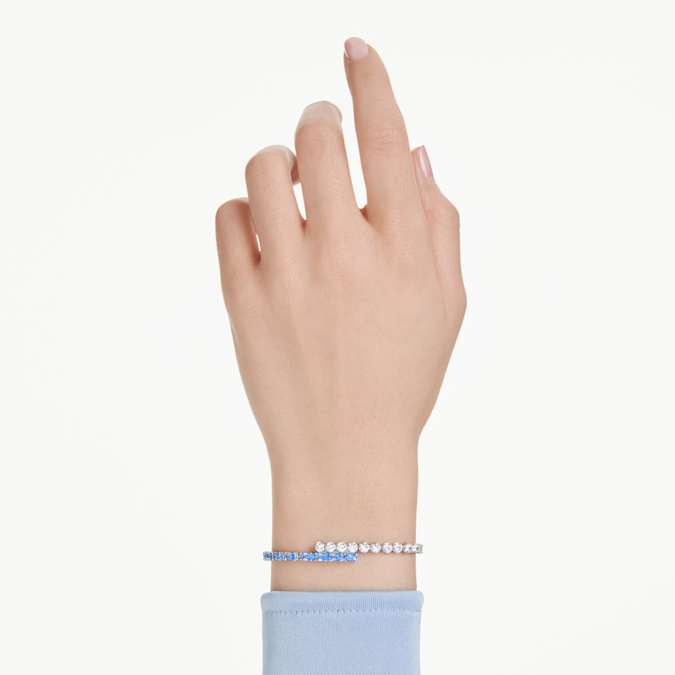 Swarovski Matrix Bracelet in Silver Tone/Blue