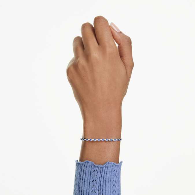 Swarovski Matrix Tennis Bracelet in Silver-Tone/Blue